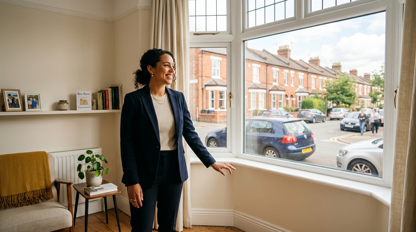 A modern UK home with a 'sold' sign, symbolising accessible homeownership