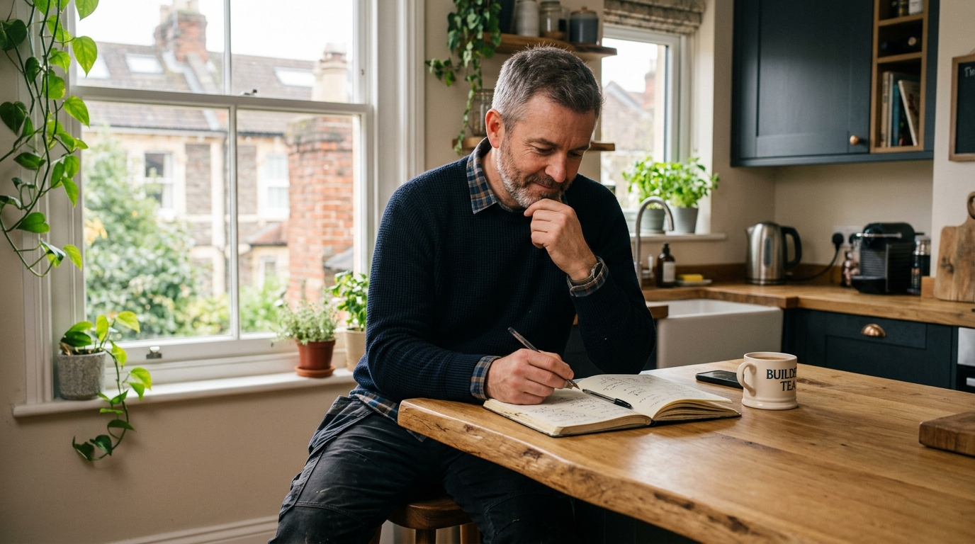 Two hands holding scales, balancing a limited company on one side and an umbrella company on the other, representing take-home pay options for contractors.